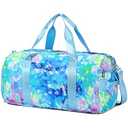 Duffle Bag for Girls Dance Bag Sport Gym Bag Weekender Carry On Workout Duffel Overnight Shoulder Bag with Shoe Compartment (Blue)