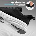 Womens Easy On Running Shoes Comfortable Walking Sneakers for Women with Anatomic Toe Box Breathable Tennis Shoes (7, Black/White)