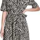 DKNY Women's 3/4 Sleeve Collared Neck Cotton Poplin Shirt Dress, Size 16