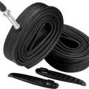 FANSPRO 2 Pack 700 x 23-25c Road Bike Inner Tubes, 60mm Presta Valve Premium Quality Butyl Inner Tube with 2 Tire Levers