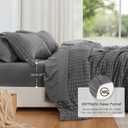 Love's cabin Seersucker Dark Grey King Size Comforter Set, 7-Piece All Season Lightweight Bed in a Bag Bedding Set with Comforter, Flat Sheet, Fitted Sheet, Pillowcases and Shams
