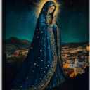 Tertiosh Virgin Mary Canvas Wall Art Our Lady of Guadalupe Prayer Painting Picture Wall Decor Catholic Print Religious Spirit Artwork for Living room bedroom home decoration 12x16in (16L"x12W")
