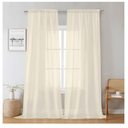 Cream Sheer Curtains 96 Inches Long 2 Panels, Elegant Light Filtering Voile Breathable Curtains, Gauzy Window Decor with Top Dual Rod Pocket for Living Room Bedroom, Each 42" W x 96" L
