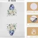 Chinoiserie Kitchen Towels Set - Floral Blue and White Chinoiserie Dish Towel, Floral Blue and White Hand Tea Towels for Bathroom Kitchen, 16x24 Inch Set of 2