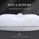 Luxurious Goose Down Bed Pillows King Size Set of 2, Hotel Collection Pillows Designed for Deep Sleep, Soft and Supportive Filling for Side, Back Sleepers 20" x 36"