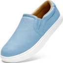 STQ Wide Toe Box Slip On Shoes for Women | Business Casual Shoes for Women Trendy Fashion Sneakers Lightweight Loafers Shoes (6.5 Wide, Denim Blue)