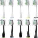 Replacement Toothbrush Heads for AquaSonic Duo Series, 5 White & 5 Black Brush Heads with Covers