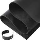 RingSun 24''X24'' Black Leather Sheets for Crafts (2mm), Full Grain Leather Tooling Leather