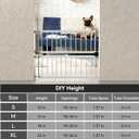 Short Dog Gate Indoor - MOOECKOM 13" Tall Small Dog Gate 18"-36'' Width Expandable, Easily Step Over Pet Gate with 2 Extension Kits - Pressure Mounted for Doorways Stairs, White