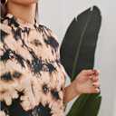 Women's Tie Dye Crop Tops Short Sleeve Crew Neck Cropped T Shirts Streetwear (S)