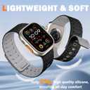 Bandletic Bands Compatible with Apple Watch Ultra 3 Band, Wide Soft Rugged Sport Straps for iWatch Bands 49mm(Ultra3), 46mm(Series 11 10), 45mm(9/8/7), 44mm(SE3/SE2/SE/6/5/4), 42mm(3/2/1),Black/Gray