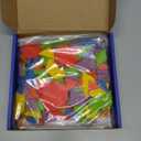 155 Pcs Wooden Pattern Blocks Set Geometric Shape Puzzle Kindergarten Classic Educational Montessori Tangram Toys for Kids Ages 4-8 with 24 Pcs Design Cards