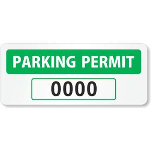 SmartSign - PP-2023 Pack of 50 Sequentially Numbered Parking Permits | 1.5" x 3" Reflective Decals Black/Green on White