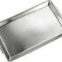 15.8" x 9.5" Large Serving Platters, Stainless Steel Heavy-Duty Large Serving Trays, Silver Rectangular Plates for Food, Fruit, Party, Wedding, Christmas, Chip and Scratch Resistant