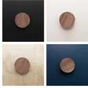 6 Pack Wood Cone Cabinet Knobs (Brown) - 1  " Diameter Round Shape - Wooden Drawer Pulls for Cabinets Doors, Dresser and Drawers Knob, Kitchen Cabinet Door Handle