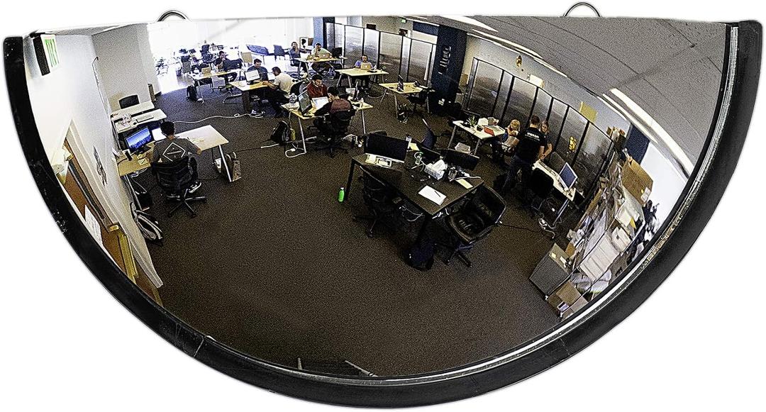 32" Acrylic Half Dome Security and Blind Spot Mirror for Parking, Garage, Store, Warehouse, Office and More- Vision Metalizers