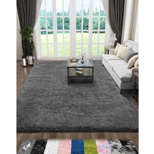 Ophanie 5x7 Area Rugs for Living Room Grey, Fluffy Shag Large Fuzzy Plush Soft Rug, Gray Shaggy Floor Big Carpets for Bedroom Nursery, Kids Home Decor Aesthetic (5' x 7', 1- Grey)
