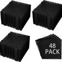 48 PCS Modular Interlocking Cushion Interlocking Floor Tiles with Hole Drainage Tiles Mat Non Slip Pool Deck Mat Outdoor for Drain Deck Pool Patio Shower Kitchen Balcony (Black, 12 x 12 Inch)