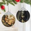 Christmas Ornament, Deer Christmas Decoration, Stained Glass Christmas Tree Ornaments, Christmas Ornaments Clearance, Deer Lover Gifts, Xmas Gift for Friend Family Coworker