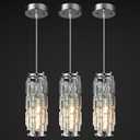 LMQNINE Pendant Lights Modern Chrome Pendant Light Mini Crystal Chandelier Pendant Lighting for Kitchen Island Dinning Room Bedroom Kitchen Sink Lighting (Chrome 3-Pack)
