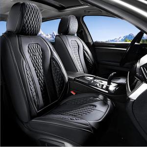 Coverado Automotive Seat Covers, Car Seat Covers Front Seats, Black Car Seat Cover, Waterproof Car Seat Covers, Car Seat Cushion, Front Seat Covers Leather Driver Seat Protector Fit for Most Cars SUV