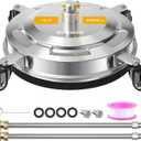 EVEAGE 15.5" Pressure Washer Surface Cleaner, Power Washer Surface Cleaner with 4 Wheels, Stainless Steel Housing Power Washer Accessories with 2 Extension Wands, Replacement Nozzles & 4000 PSI,EP006