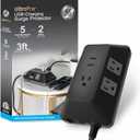 GE UltraPro Adapt 5-Outlet Surge Protector with USB Ports, 2 USB-A Ports, 2.4A, 3ft Braided Cord Power Strip Surge Protector, 560 Joules, Black, 73777