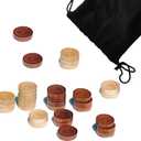 30 Pieces of Checkers just one Game- Wooden Chess Pieces only-Checkers Pieces (30MM) (Brown and Off-white)