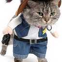 Cowboy Uniform Dog Cat Costume - Funny Pet Cowboy Outfit Clothing with Hat for Halloween Christmas Birthday Special Events Costumes for Kittens and Puppies (S)