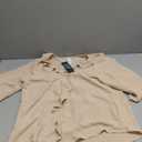 Blooming Jelly Womens Dressy Casual Blouses 3/4 Sleeve V Neck Ruffle Tops Business Ladies Summer Trendy Fashion Work Shirt (Large, Apricot)