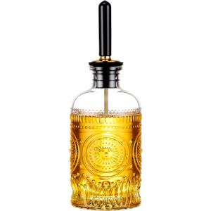 Baalaka Glass Oil Bottles 7OZ, Olive Oil Dispenser Bottle for Kitchen with Metal Spout, Elegant Glass Cooking Dispenser for Kitchen