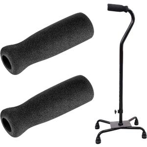 Timtin Foam Cane Handle Grip Replacement Offset Walking Hand Foam Handle for Bicycle Handlebars Walking Cane Accessories 4.53 x 0.98 x 0.98 Inch, Black
