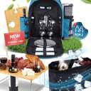 Picnic Backpack for 2 - All-in-One for Couples [with Picnic Blanket & Portable Wine Table] - Waterproof 32L - Insulated Picnic Set - Cooler Pouch & Wine Holder - Dating, Outdoor & Camping