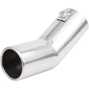 uxcell Universal Fit Diameter 0.75" -1.5" Stainless Steel Chrome Curved Exhaust Tail Muffler Tip Pipe for Vehicle