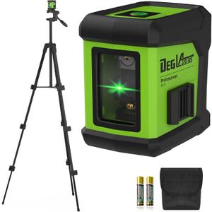 Self Leveling Laser Level with Tripod,DEGLASERS 100ft Green Cross Line laser lever,Lazer Leveler Tool for Picture Hanging Floor Tile Wall Home Renovation, Indoor Project, Battery Included