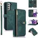 Compatible with Samsung Galaxy S20 FE Gaxaly S 20 FE 5G UW 6.5 inch Wallet Case 9 Card Slots Retro Leather Stand Flip Phone Cover for Glaxay S20FE5G S20FE 20S Fan Edition 4G G5 Women Men Green