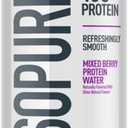 Isopure Clear Protein Water with Electrolytes, 15g Whey Protein Isolate, Zero Sugar, Mixed Berry, 20 fl oz Bottle, 1 Count (EXP 06/18/26)
