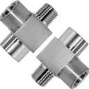Beduan Stainless Steel Tee Pipe Fittings 1/4" NPT Female x 1/4" NPT Female x 1/4" NPT Male Pipe Fittings Male Run Tee (pack of 2)