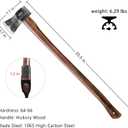 35.5" Splitting Axe, Wood Splitting Axe for Medium to Large Size Logs, 1065 High Carbon Steel Chopping Axe with Hickory Wood Handle and Leather Sheath for Chopping Firewood - Head 4.5 lbs