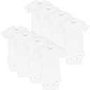 Gerber unisex-baby 8-pack Short Sleeve Onesies Bodysuits (6-9 Months, Solid White)