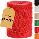Vanhench 805ft Twine String, Red Colored Natural Jute Twine Cord Thin Rope, Arts & Crafts Gift Wrapping, Wrapping, Wedding Dcor, Art Decoration Packing Material, Christmas Wrapping