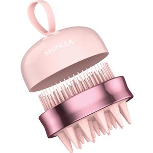 2 in 1 Scalp Massager Hair Growth,Scalp Scrubber with Soft Silicone Bristles for Dandruff Removal,Shampoo Brush for Exfoliation,Head Massager for Both Wet and Dry Use (Pink)