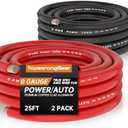 TOPSTRONGGEAR 0 Gauge 15ft Black and 15ft Red Power/Ground Wire True 0 AWG Power Wire-True Spec and Soft Touch Cable