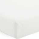 Buybuy Baby by Evolur 1 Piece White Full Crib Solid Fitted Sheet, Fitted Crib Sheet for Standard Crib and Toddler Mattress, Soft and Breathable Crib Mattress Sheet