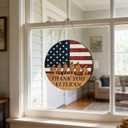 2 x Patriotic Memorial Day Decorations Door Sign, Patriotic Memorial Day Independence Day Hanging Wooden Sign for Rustic Farmhouse Door Wall Home Decorations
