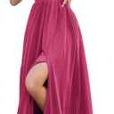 Women's 2026 Elegant Formal Gown Summer Long Prom Dress Wedding Bridesmaid Guest Evening Party Cocktail Maxi Dress (#1 Rose Red), Size Small