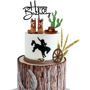 Cowboy Cake Decorations Cowboy Hat and Boot Cake Toppers Western Cowboy Birthday Baby Shower