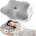 BDEUS Sleep Apnea Pillow, Cervical Neck Pillow for Pain Relief, Ergonomic Side Sleeper Pillow for Adults, Orthopedic Contour Memory Foam Pillow for Neck Support, Anti Snore, Cooling, Grey, Queen 23.6 x 14.5 x 5.1 in