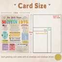 3 x OJsensai Cool 50th Birthday Gifts Decorations for Him Her, Retro 50 Years Old Birthday Card for Mom Dad, Best Fifty Bday Gift Ideas for Women Men (Funny Vintage)