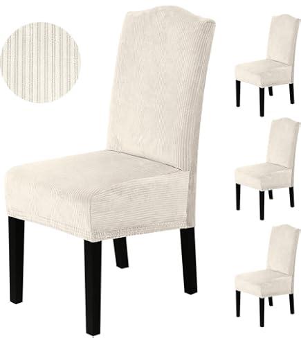 Qianmew 4 Beige Chairs Covers 20x7x21